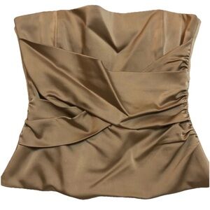 BCBGMaxAzria Strapless Satin Brown Dress